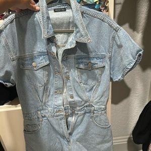 Denim utility romper
